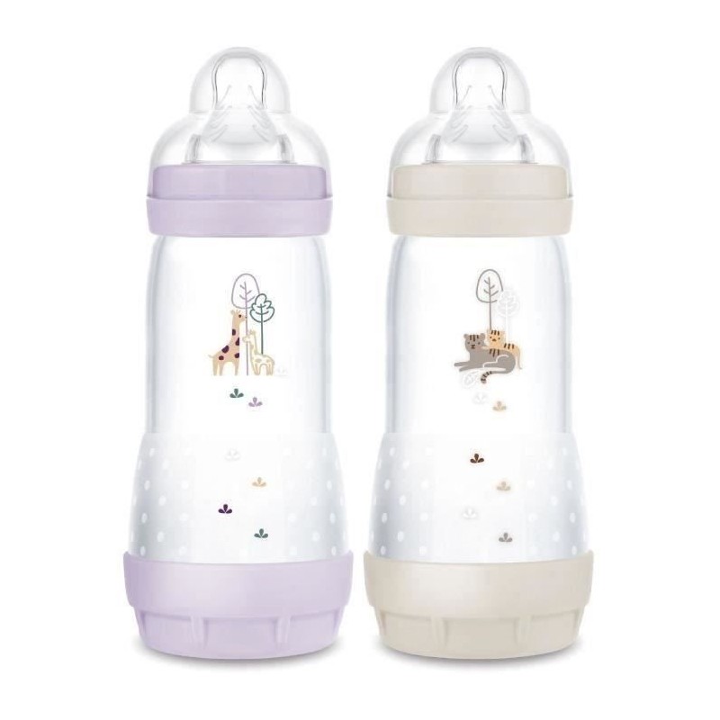 Lot de 2 Biberons - MAM - Easy Start - Anti-colique - 320 ml - Tétine Lot de 2 Biberons - MAM - Easy Start - Anti-colique - 320 ml - Tétine