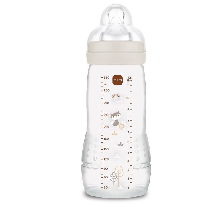 Biberon - MAM BABY - Easy Active - +6 mois - 330 ml - Tétine débit X - Sable Biberon - MAM BABY - Easy Active - +6 mois - 330 ml - Tétine débit X - Sable