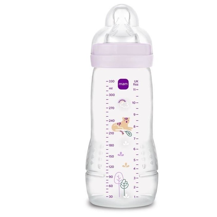 Biberon - MAM BABY - Easy Active - +6 mois - 330 ml - Tétine débit X - Lilas Biberon - MAM BABY - Easy Active - +6 mois - 330 ml - Tétine débit X - Lilas