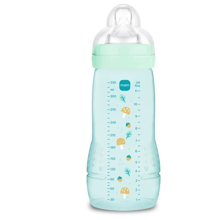 Biberon - MAM BABY - Easy Active - +6 mois - 330 ml - Tétine débit X - Ice Biberon - MAM BABY - Easy Active - +6 mois - 330 ml - Tétine débit X - Ice