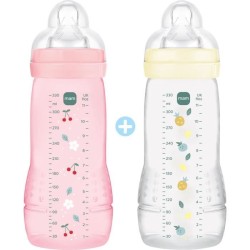 Lot de 2 Biberons - MAM BABY - Easy Active - +6 mois - 330 ml - Tétin