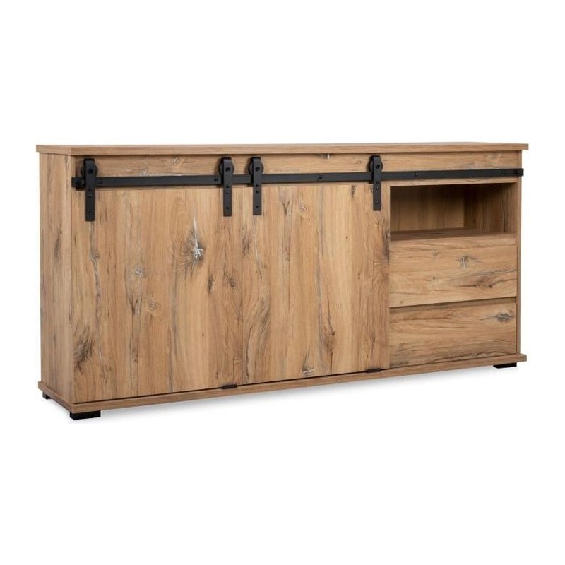 Buffet Manzano - Panneaux de particules - Chene Flagstaff - 2 portes c Buffet Manzano - Panneaux de particules - Chene Flagstaff - 2 portes c