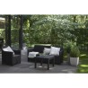 Salon de jardin modulable en résine imitation rotin tressé - Noir -