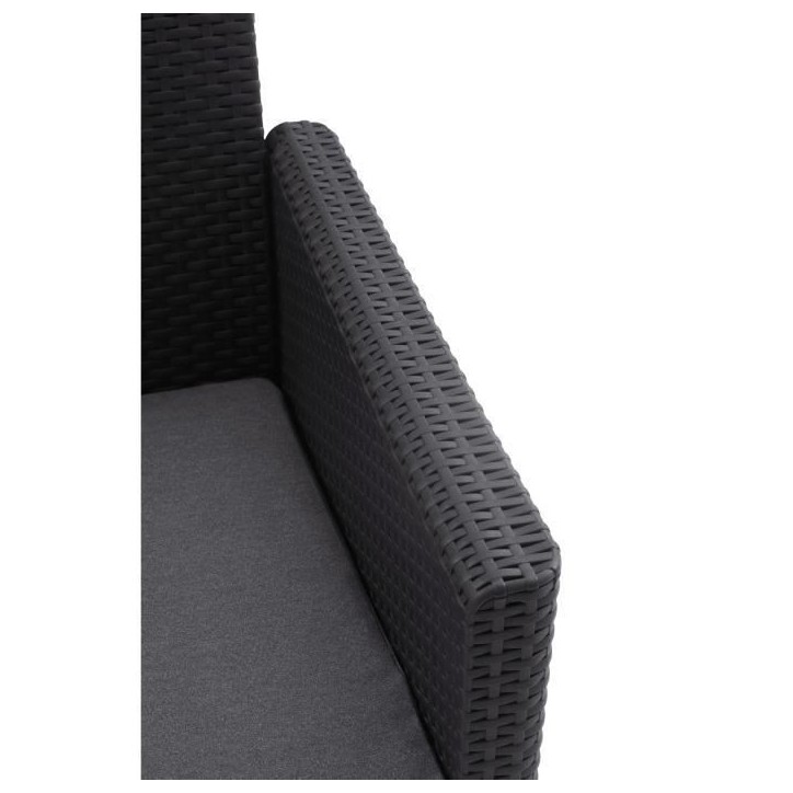 Salon de jardin modulable en résine imitation rotin tressé - Noir - KETER - 4 personnes - MARIE Salon de jardin modulable en résine imitation rotin tressé - Noir - KETER - 4 personnes - MARIE