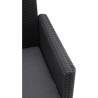Salon de jardin en résine imitation rotin tressé - Noir - Avec table