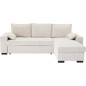 Canapé d'angle convertible réversible MARLON beige - Méridienne avec coffre - Velours côtelé L 240 x P 143 x H 85cm