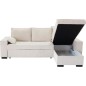 Canapé d'angle convertible réversible MARLON beige - Méridienne avec coffre - Velours côtelé L 240 x P 143 x H 85cm