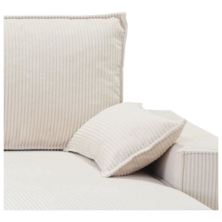 Canapé d'angle convertible réversible MARLON beige - Méridienne avec coffre - Velours côtelé L 240 x P 143 x H 85cm Canapé d'angle convertible réversible MARLON beige - Méridienne avec coffre - Velours côtelé L 240 x P 143 x H 85cm