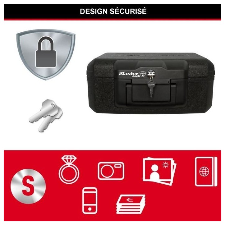 Coffre-fort ignifugé Master Lock L1200 - Protection des supports multimédias - Verrouillage a clé Coffre-fort ignifugé Master Lock L1200 - Protection des supports multimédias - Verrouillage a clé