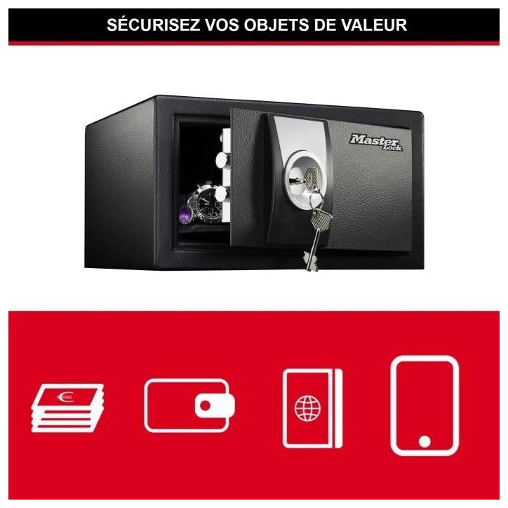 Coffre-fort a clé Master Lock X031ML - Noir - Idéal pour les objets de valeur de petite taille Coffre-fort a clé Master Lock X031ML - Noir - Idéal pour les objets de valeur de petite taille