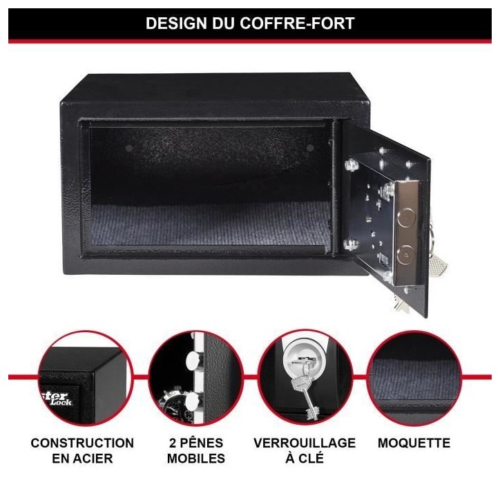 Coffre-fort a clé Master Lock X031ML - Noir - Idéal pour les objets de valeur de petite taille Coffre-fort a clé Master Lock X031ML - Noir - Idéal pour les objets de valeur de petite taille