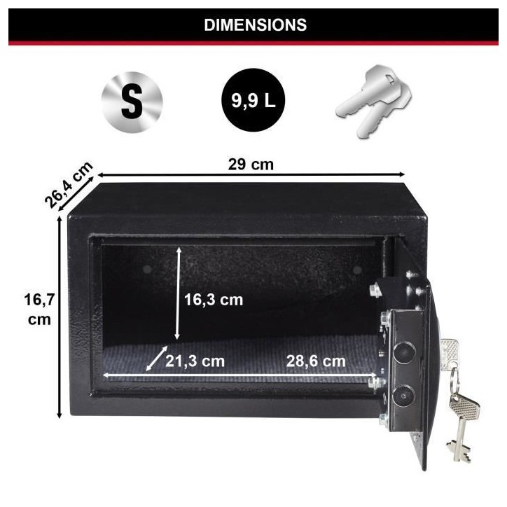 Coffre-fort a clé Master Lock X031ML - Noir - Idéal pour les objets de valeur de petite taille Coffre-fort a clé Master Lock X031ML - Noir - Idéal pour les objets de valeur de petite taille
