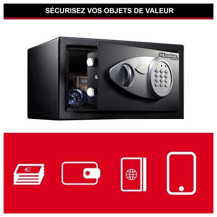 Coffre-fort MASTER LOCK X041ML 11L - Serrure Electronique - Idéal pour Bijoux, Papiers d'Identite Coffre-fort MASTER LOCK X041ML 11L - Serrure Electronique - Idéal pour Bijoux, Papiers d'Identite