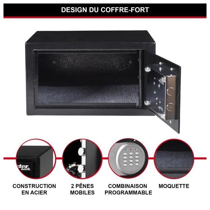 Coffre-fort MASTER LOCK X041ML 11L - Serrure Electronique - Idéal pour Bijoux, Papiers d'Identite Coffre-fort MASTER LOCK X041ML 11L - Serrure Electronique - Idéal pour Bijoux, Papiers d'Identite