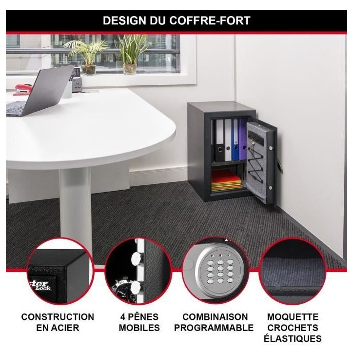Coffre-Fort Haute Sécurité - MASTER LOCK - T6-331ML - Combinaison Électronique - Large 61,7 Litres Coffre-Fort Haute Sécurité - MASTER LOCK - T6-331ML - Combinaison Électronique - Large 61,7 Litres