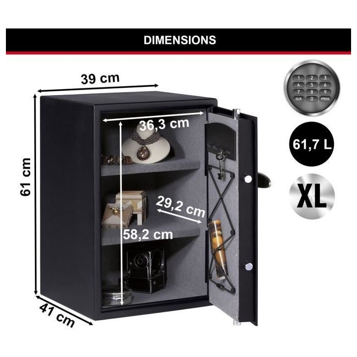 Coffre-Fort Haute Sécurité - MASTER LOCK - T6-331ML - Combinaison Électronique - Large 61,7 Litres Coffre-Fort Haute Sécurité - MASTER LOCK - T6-331ML - Combinaison Électronique - Large 61,7 Litres