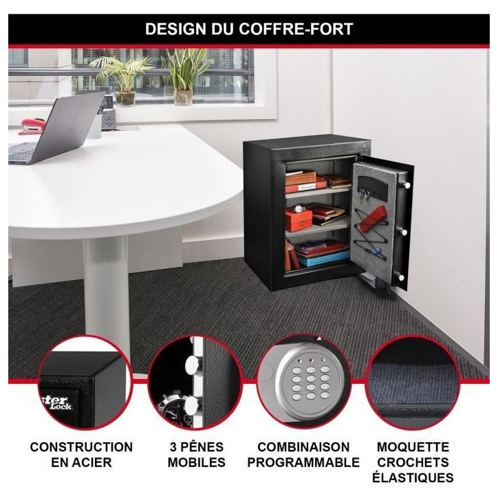 Coffre-Fort Haute Sécurité a Combinaison Électronique XL 119 Litres - Master Lock T8-331ML Coffre-Fort Haute Sécurité a Combinaison Électronique XL 119 Litres - Master Lock T8-331ML