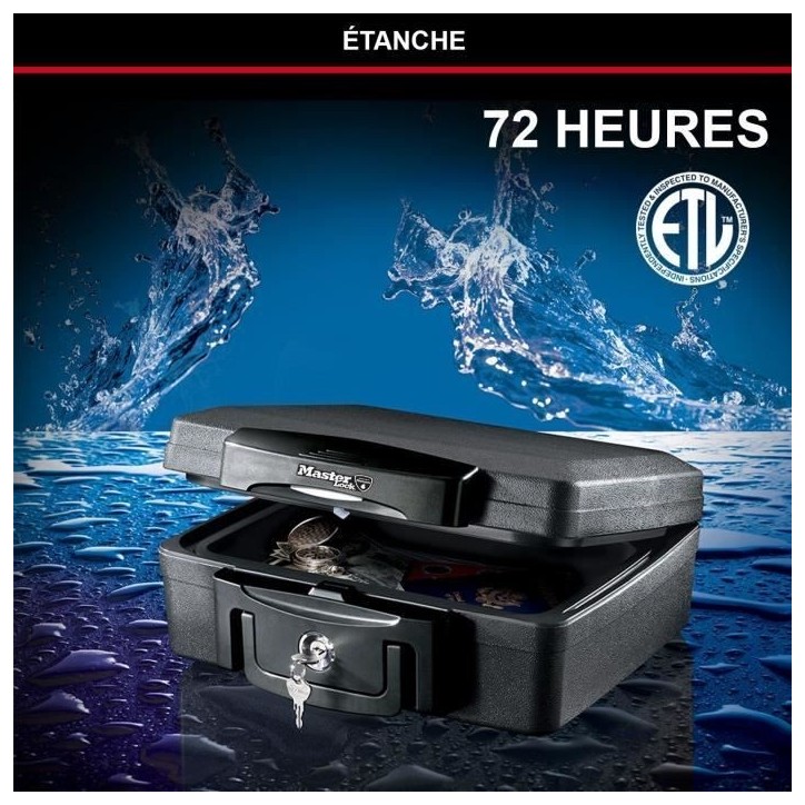 Coffre-fort ignifuge - MASTER LOCK - H0100EURHRO - Etanche avec clé - 4,9 L, 15,6 x 36,2 x 33 cm Coffre-fort ignifuge - MASTER LOCK - H0100EURHRO - Etanche avec clé - 4,9 L, 15,6 x 36,2 x 33 cm