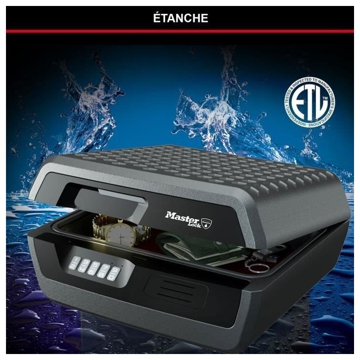 Malette de Sécurité Anti feu - MASTER LOCK - CHW30300EURHRO - Ignifuge et Etanche - Large 10L - Combinaison Electronique Malette de Sécurité Anti feu - MASTER LOCK - CHW30300EURHRO - Ignifuge et Etanche - Large 10L - Combinaison Electronique