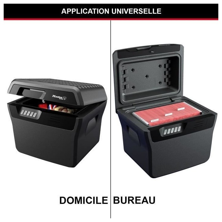 Caisse de Sécurité Anti feu - MASTER LOCK - FHW40300EURHRO - Ignifuge et Etanche - Large 18,5L - Combinaison Electronique Caisse de Sécurité Anti feu - MASTER LOCK - FHW40300EURHRO - Ignifuge et Etanche - Large 18,5L - Combinaison Electronique