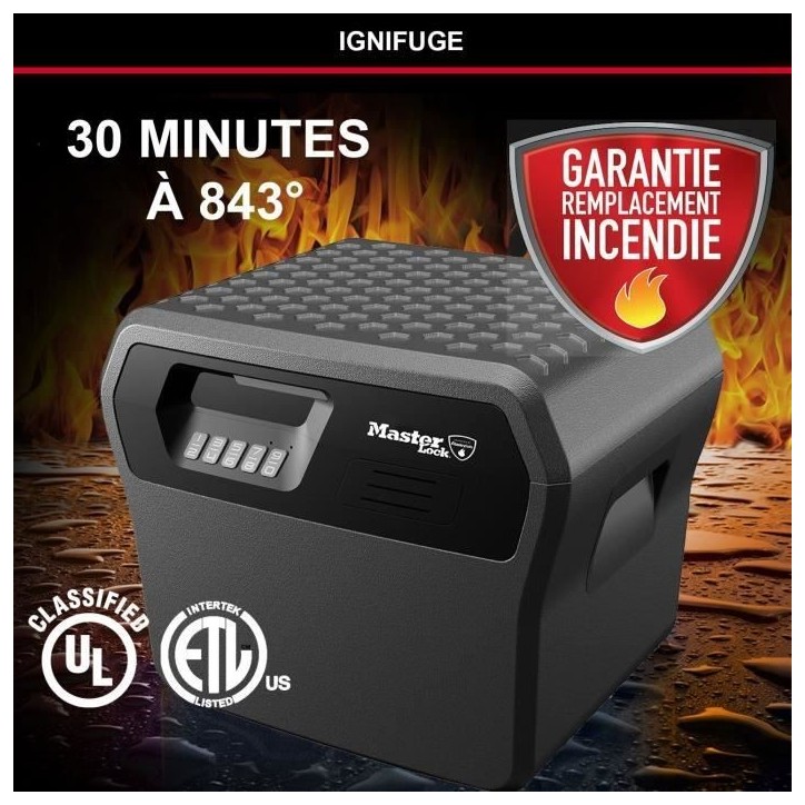 Caisse de Sécurité Anti feu - MASTER LOCK - FHW40300EURHRO - Ignifuge et Etanche - Large 18,5L - Combinaison Electronique Caisse de Sécurité Anti feu - MASTER LOCK - FHW40300EURHRO - Ignifuge et Etanche - Large 18,5L - Combinaison Electronique