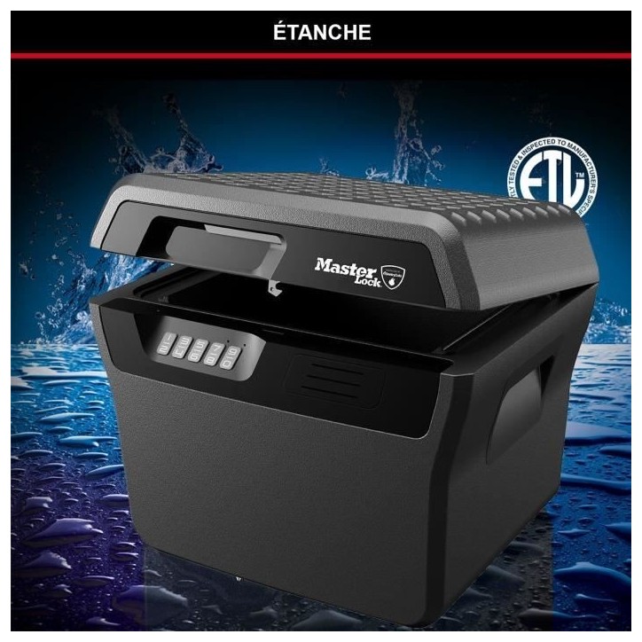 Caisse de Sécurité Anti feu - MASTER LOCK - FHW40300EURHRO - Ignifuge et Etanche - Large 18,5L - Combinaison Electronique Caisse de Sécurité Anti feu - MASTER LOCK - FHW40300EURHRO - Ignifuge et Etanche - Large 18,5L - Combinaison Electronique