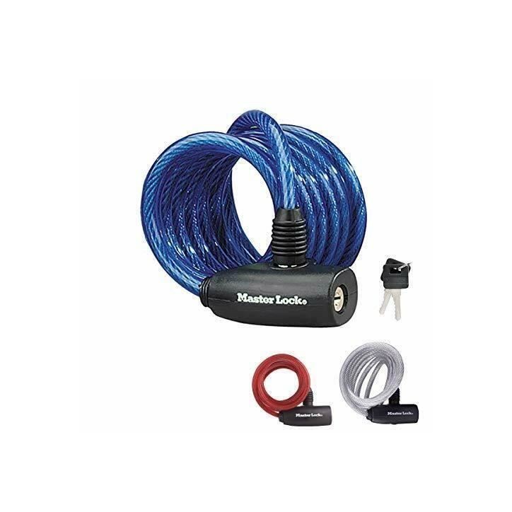 Antivol câble Masterlock - 8127EURDPRO - 1,8m x 8mm - Acier torsadé - Bleu Antivol câble Masterlock - 8127EURDPRO - 1,8m x 8mm - Acier torsadé - Bleu