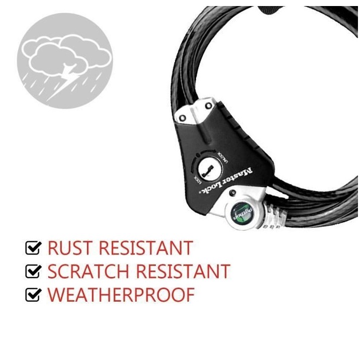 MASTER LOCK Câble antivol breveté ajustable de 30 cm a 1,8 m