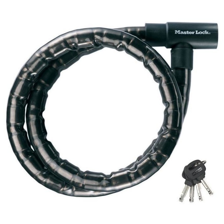 Câble antivol a clé en acier Master Lock 8115EURDPS - Noir