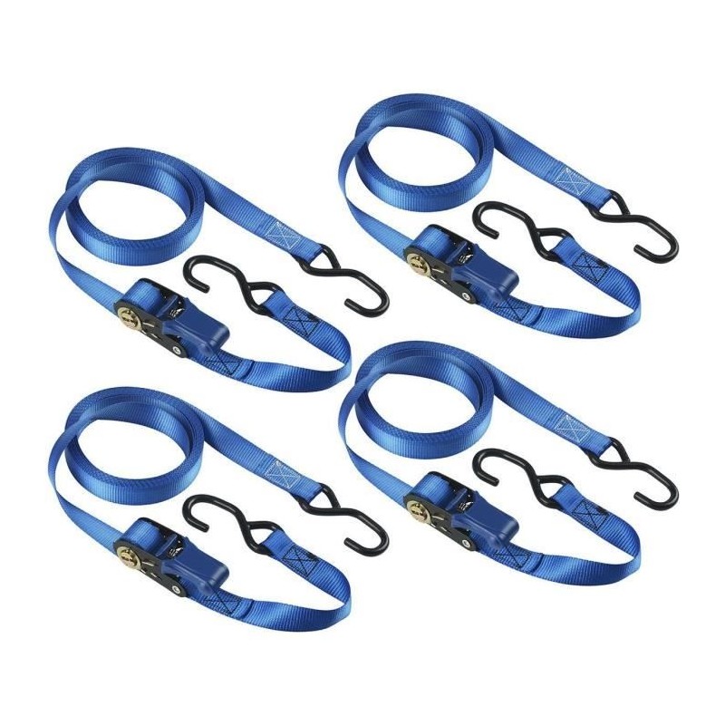Kit de 4 Sangles d'arrimage - MASTER LOCK - 4367EURDAT - Avec crochets Kit de 4 Sangles d'arrimage - MASTER LOCK - 4367EURDAT - Avec crochets