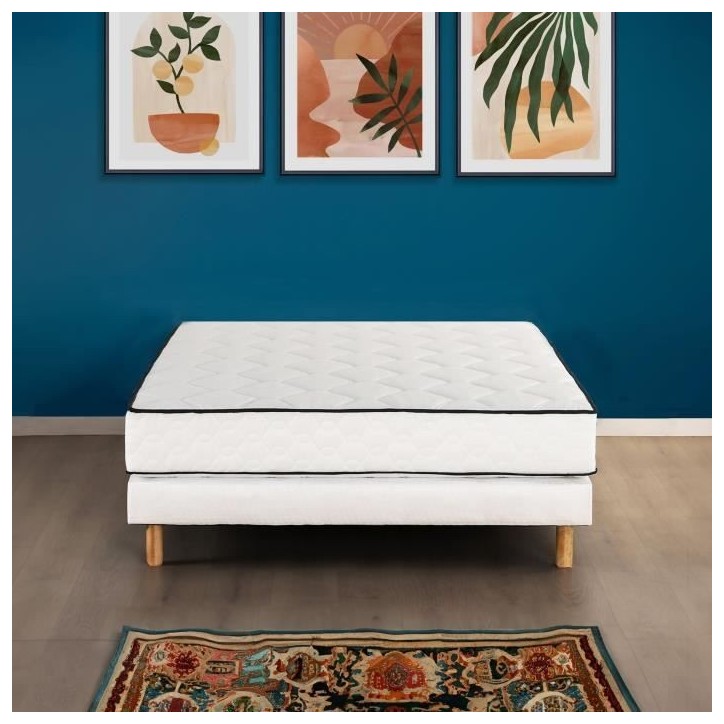 Matelas 160 x 200 cm - Hauteur 19 cm - 660 ressorts ensachés - 7 zones - Equilibré - réversible - fabriqué en Belgique