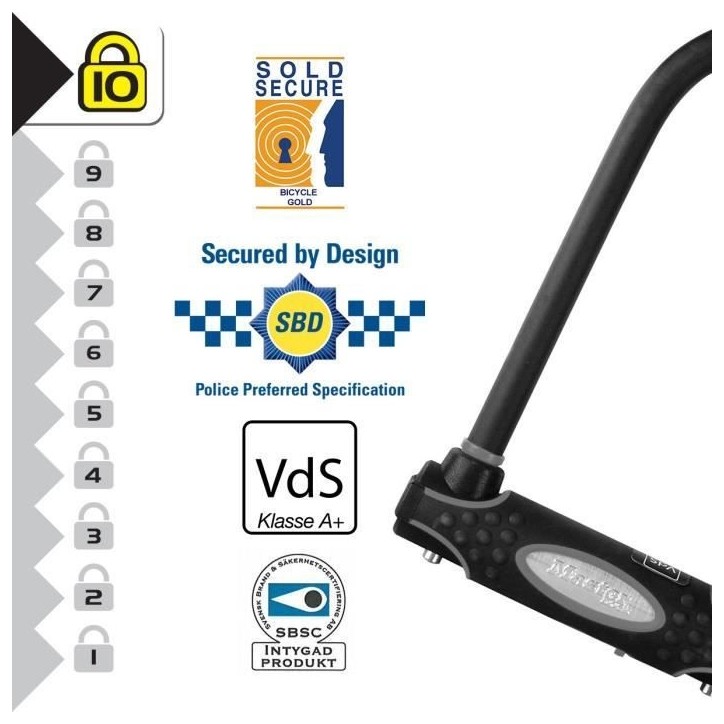 Master Lock Cadenas en U avec manille en acier 11 cm 8195EURDPRO Master Lock Cadenas en U avec manille en acier 11 cm 8195EURDPRO