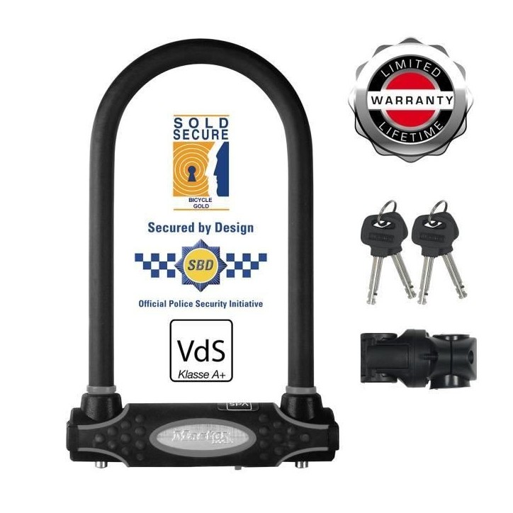 Master Lock Cadenas en U avec manille en acier 11 cm 8195EURDPRO Master Lock Cadenas en U avec manille en acier 11 cm 8195EURDPRO
