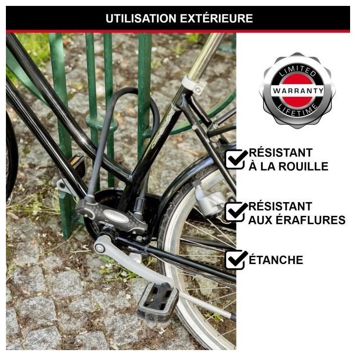 Antivol U avec Câble - MASTER LOCK - Modele XL - Sold Secure Gold, Police Approved Antivol U avec Câble - MASTER LOCK - Modele XL - Sold Secure Gold, Police Approved
