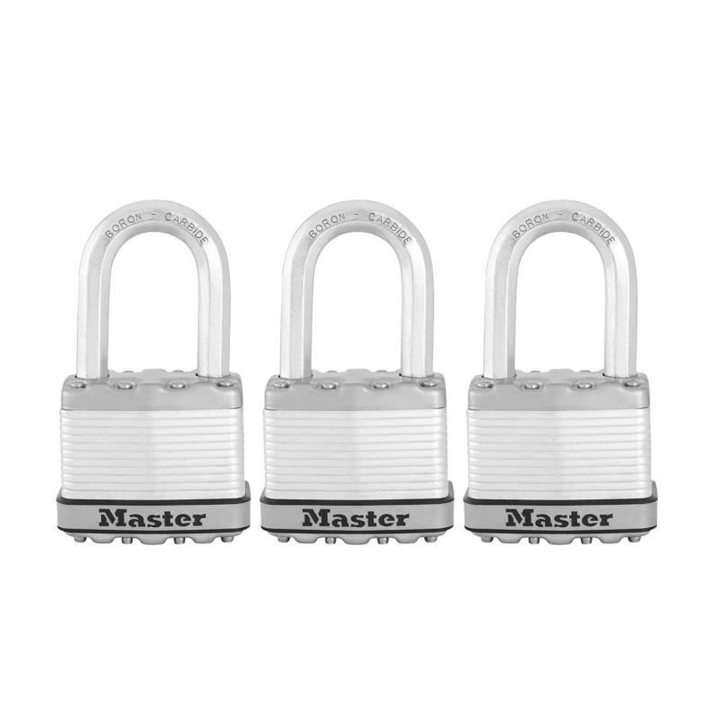 Lot de 3 Cadenas a clés MASTER LOCK M5EURTRILF - Tres Haute Sécurit Lot de 3 Cadenas a clés MASTER LOCK M5EURTRILF - Tres Haute Sécurit