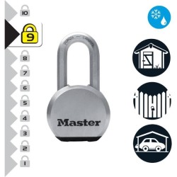 Cadenas Haute Sécurité a Clé en Acier Inoxydable avec Anse Longue p