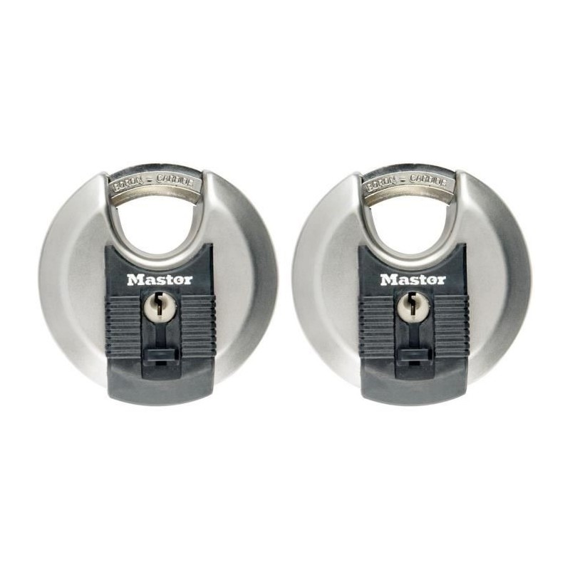 Lot de 2 Cadenas a disque - MASTER LOCK - M40EURT - Acier inoxydable - Lot de 2 Cadenas a disque - MASTER LOCK - M40EURT - Acier inoxydable -