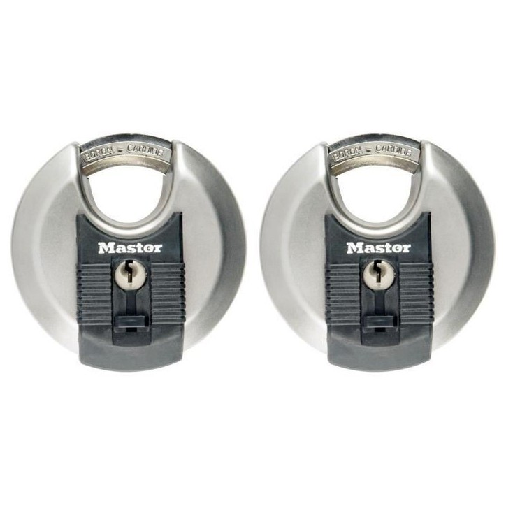 Lot de 2 Cadenas a disque - MASTER LOCK - M40EURT - Acier inoxydable - 70 mm Lot de 2 Cadenas a disque - MASTER LOCK - M40EURT - Acier inoxydable - 70 mm