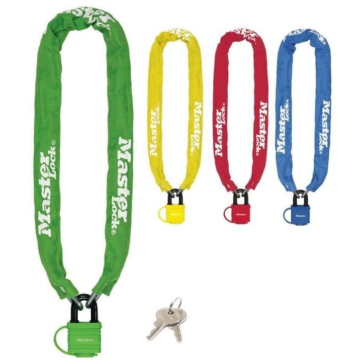 MASTER LOCK Chaîne Antivol Vélo avec Cadenas a Clé - Idéal pour les Vélos, Vélos Electriques, VTT et autres MASTER LOCK Chaîne Antivol Vélo avec Cadenas a Clé - Idéal pour les Vélos, Vélos Electriques, VTT et autres