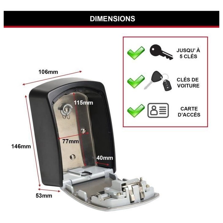 Armoire de sécurité Masterlock Boîte a clés 5403EURD Format XL Armoire de sécurité Masterlock Boîte a clés 5403EURD Format XL