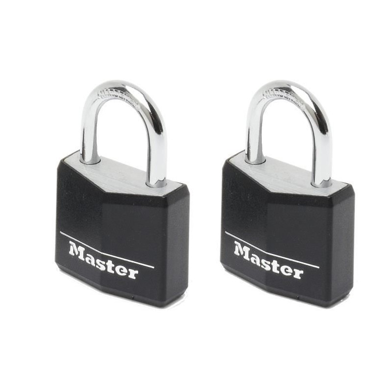 Cadenas en aluminium MASTERLOCK 30mm avec couverture vinyle noire - Lo Cadenas en aluminium MASTERLOCK 30mm avec couverture vinyle noire - Lo