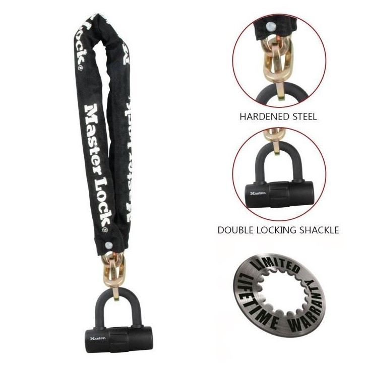 Master Lock Chaîne avec serrure Mini U Acier 90 cm x 10 mm 8234EURDPRO Master Lock Chaîne avec serrure Mini U Acier 90 cm x 10 mm 8234EURDPRO