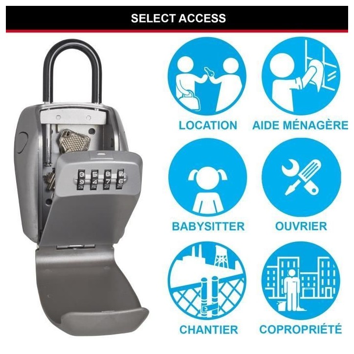 MASTER LOCK Boite a clés sécurisée [Sécurité renforcée] [Avec anse] - 5414EURD - Select Access Partagez vos clés en toute
