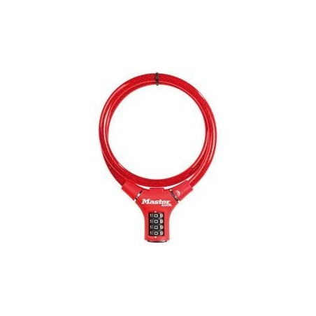 MASTER LOCK Cable Antivol Vélo [90 cm Câble] [Combinaison] [Extérie