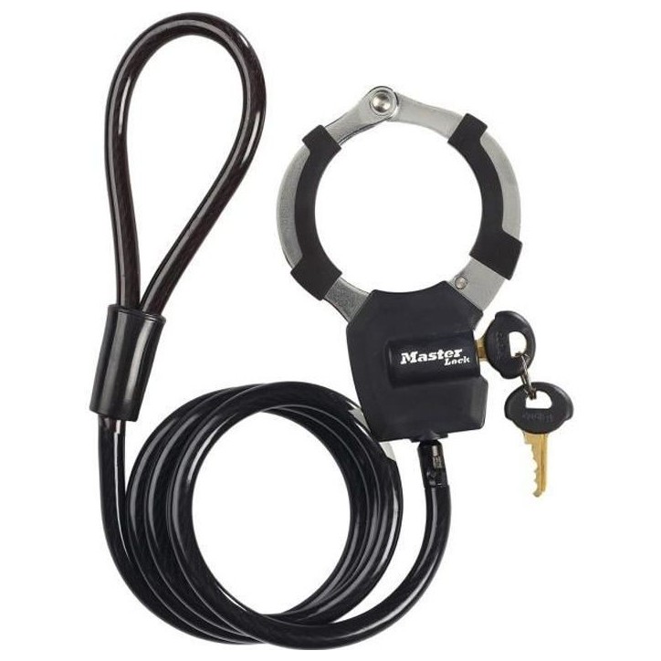 Antivol a Clé avec Menotte - Master Lock 8275EURDPRO - 1m - Idéal pour trottinettes - Noir Antivol a Clé avec Menotte - Master Lock 8275EURDPRO - 1m - Idéal pour trottinettes - Noir