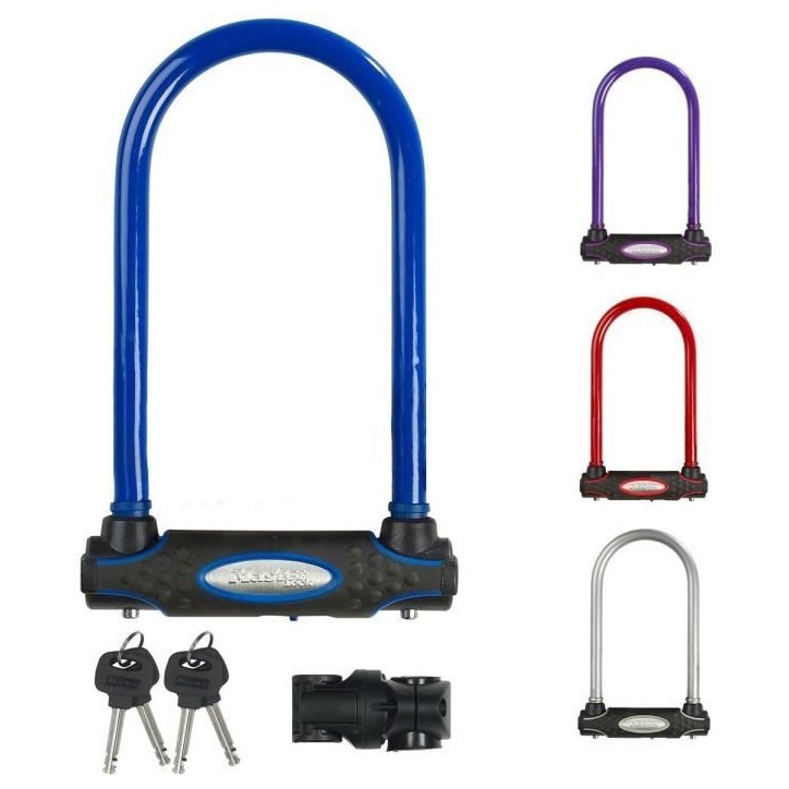 Antivol Vélo U a Clé - MASTER LOCK - 8195EURDPROCOL - Corps en Acier Cémenté - Anse a Double Verrouillage Antivol Vélo U a Clé - MASTER LOCK - 8195EURDPROCOL - Corps en Acier Cémenté - Anse a Double Verrouillage