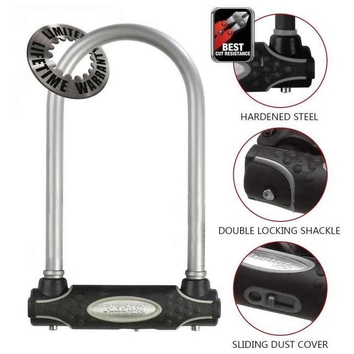 Antivol Vélo U a Clé - MASTER LOCK - 8195EURDPROCOL - Corps en Acier Cémenté - Anse a Double Verrouillage Antivol Vélo U a Clé - MASTER LOCK - 8195EURDPROCOL - Corps en Acier Cémenté - Anse a Double Verrouillage