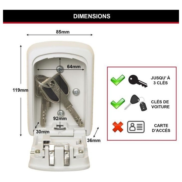 Armoire de sécurité Masterlock Boîte a clés 5401EURD Format M Armoire de sécurité Masterlock Boîte a clés 5401EURD Format M