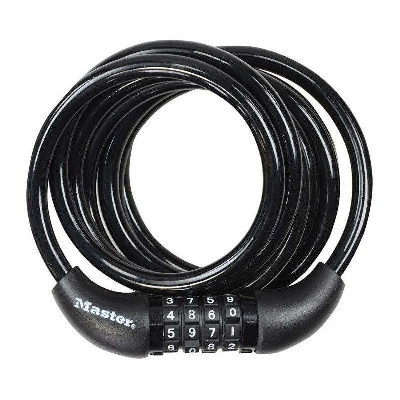 Antivol Vélo - MASTER LOCK - 8221EURDPRO - Câble torsadé 1,8m - Com Antivol Vélo - MASTER LOCK - 8221EURDPRO - Câble torsadé 1,8m - Com