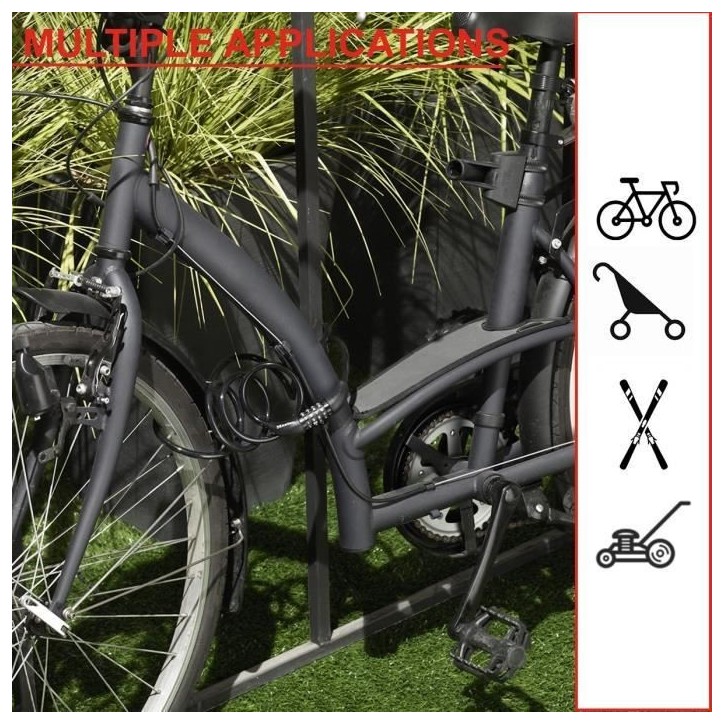 Antivol Vélo - MASTER LOCK - 8221EURDPRO - Câble torsadé 1,8m - Combinaison programmable Antivol Vélo - MASTER LOCK - 8221EURDPRO - Câble torsadé 1,8m - Combinaison programmable
